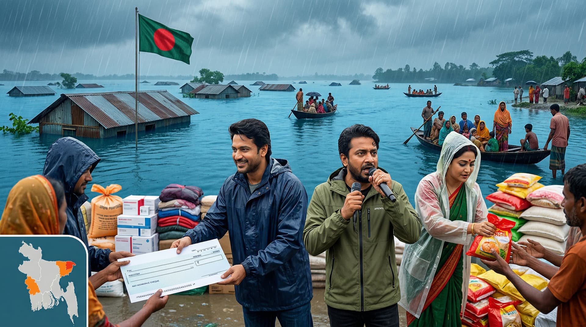 Bangladeshi Stars Unite for Flood Victims Relief Efforts