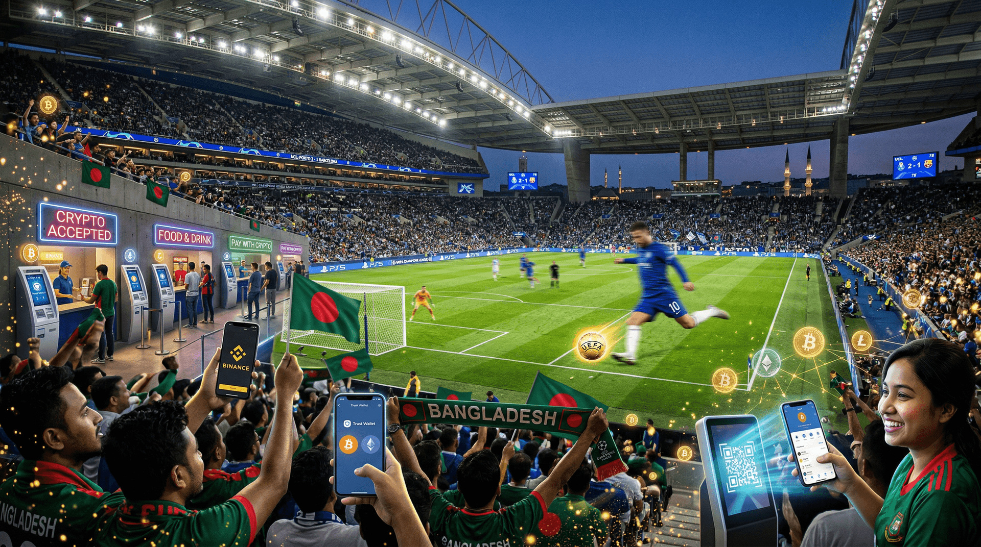 Champions League Crypto Payments Launch as BTC Surges to $75,076 Peak