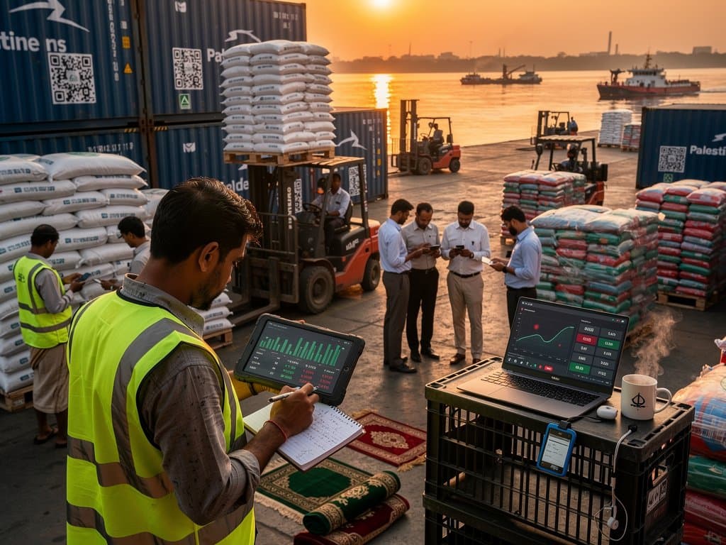 Khulna port workers load Palestine aid as Jessore fintech users check BTC prices and US senate probe news on mobile apps