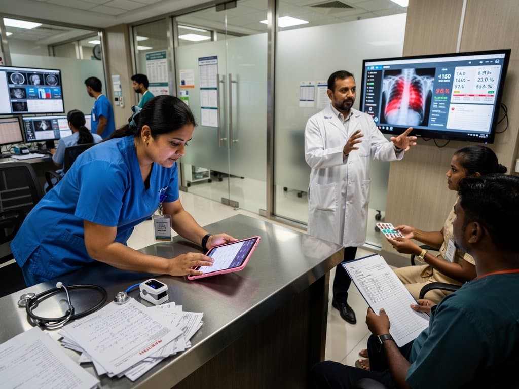 AI diagnostic tools enhance triage in a Jessore hospital, blending rural Bangladesh healthcare with advanced technology