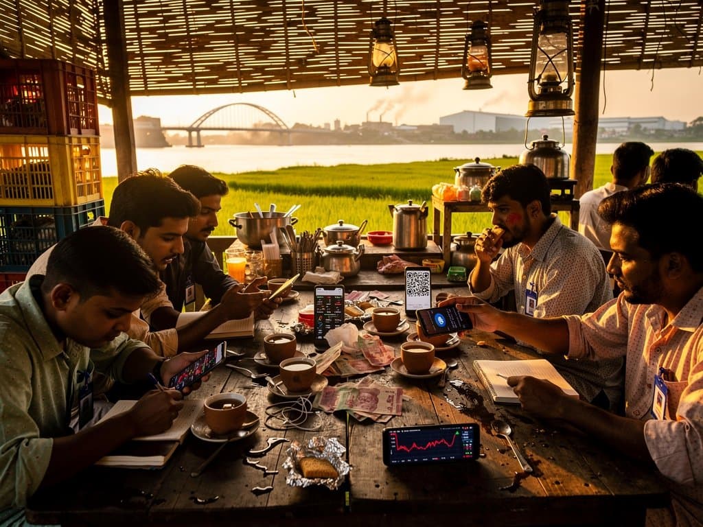 Jessore traders monitor BTC at $75,267 and CLARITY Act news on phones amid remittance apps