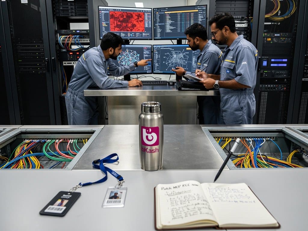 Engineers scan RCE vulnerability in Anthropic MCP on monitors in Bangladesh tech data center